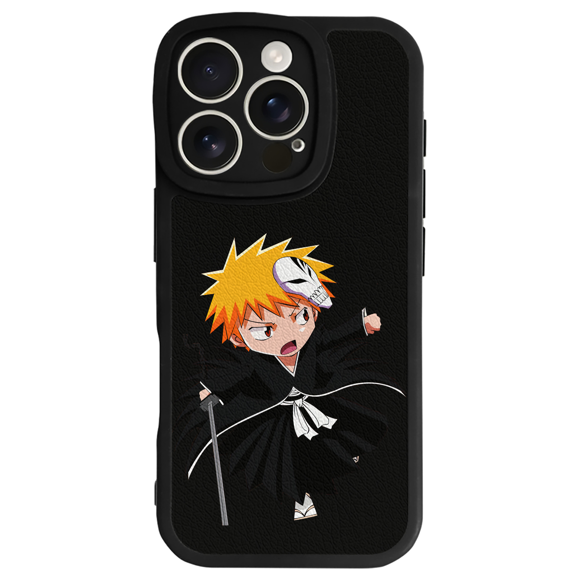 ブリーチ 黒崎一護（くろさき いちご）BLEACH Kurosaki Ichigo 【iPhone 16シリーズ対応】シリコンスマホケース（レザー調） 材質：シリコン